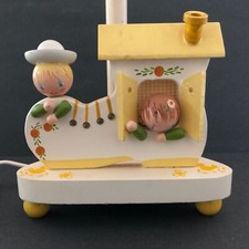 Vintage Old Woman Who Lived in a Shoe Lamp Young Designs Nursery Wooden Painted