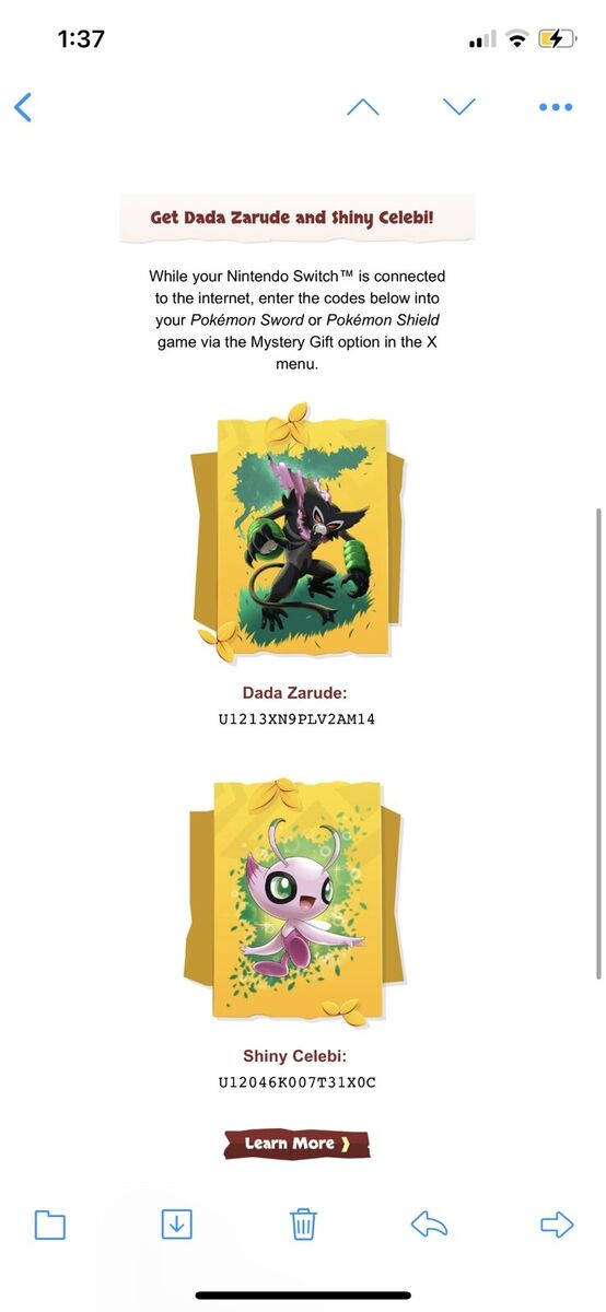 Zarude & Shiny Celebi 6IV Pokémon the Movie Coco Pokemon Sword & Shield  TRADING