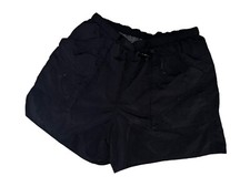 Lands End Men's Size XL 40-42 Swim Trunks Black Mesh Liner Drawstring Baggies