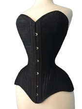 Heavy Duty Double Steel Boned Overbust Waist Trainer Twill Cotton Costume Corset