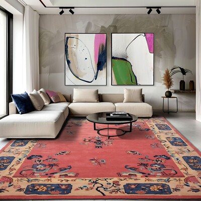 LoomBloom Multi Sizes Pink Hand Tufted Chinese Art Deco New Zealand Wool Rug