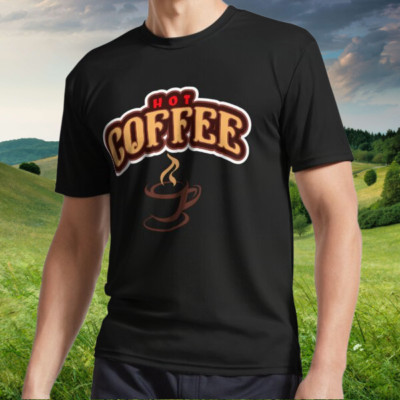 New Hot Coffee With Cup Logo Active T-Shirt Logo American T-Shirt Funny S to 5XL