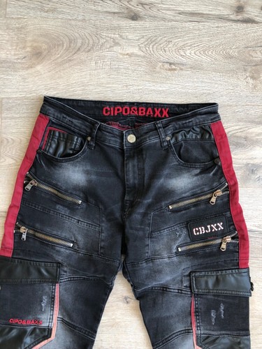 Cipo & Baxx Avant Garde Y2K Japanese Style Denim Pants - Picture 4 of 8