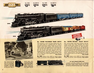 Vintage 1939 Druckanzeige Lionel O27 Modelleisenbahn Katalogseite Zug Zimmer Retro Geschenk