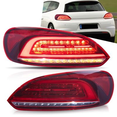 VLAND Fit 2009-2014 VW Scirocco MK3 Red Tail Lights W/ Startup + Sequential Pair