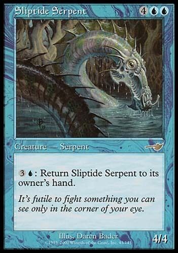 1x Sliptide Serpent Nemesis MtG Magic Blue Rare 1 x1 Card Cards