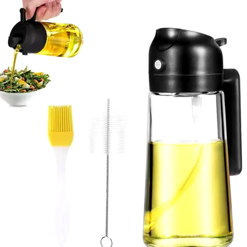 16oz Oil Dispenser Bottle and Sprayer For Cooking 2-in-1 Olive Kitchen Spray