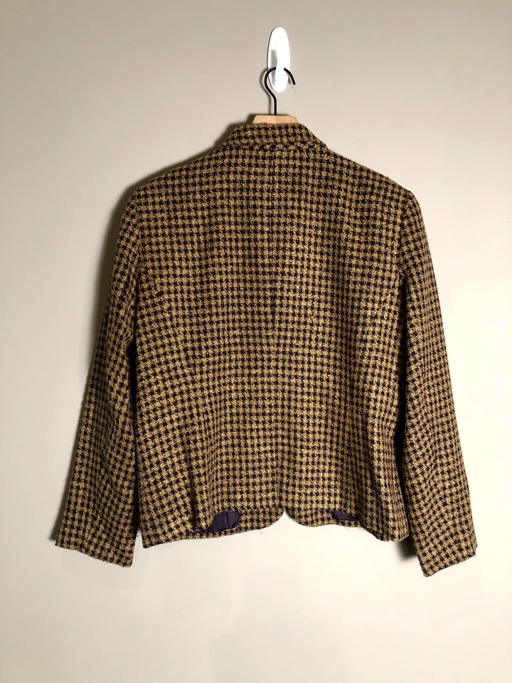 Chaqueta Blazer Norton McNaughton Ciruela Púrpura Tostado Pata de Gallo Cremallera Completa Academia 14 Foto 2 de 4