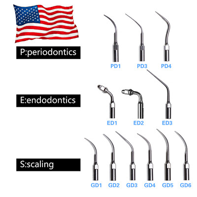 USA Dental Ultrasonic Scaler Scaling Perio Tips Fit for SATELEC DTE Handpiece rk