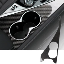 Real Carbon Fiber Interior Gear Water Cup Holder Panel Cover Trim Fits 14-22 Q50