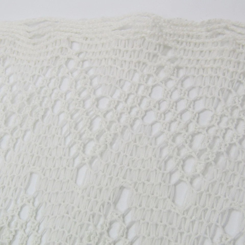 Tela de encaje vintage de ganchillo marfil Foto 3 de 4