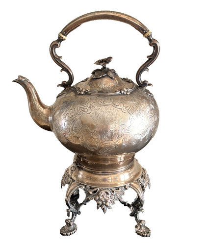 Antique London Joseph Angell Senior & George Angell Sterling Tea Kettle 2257 G