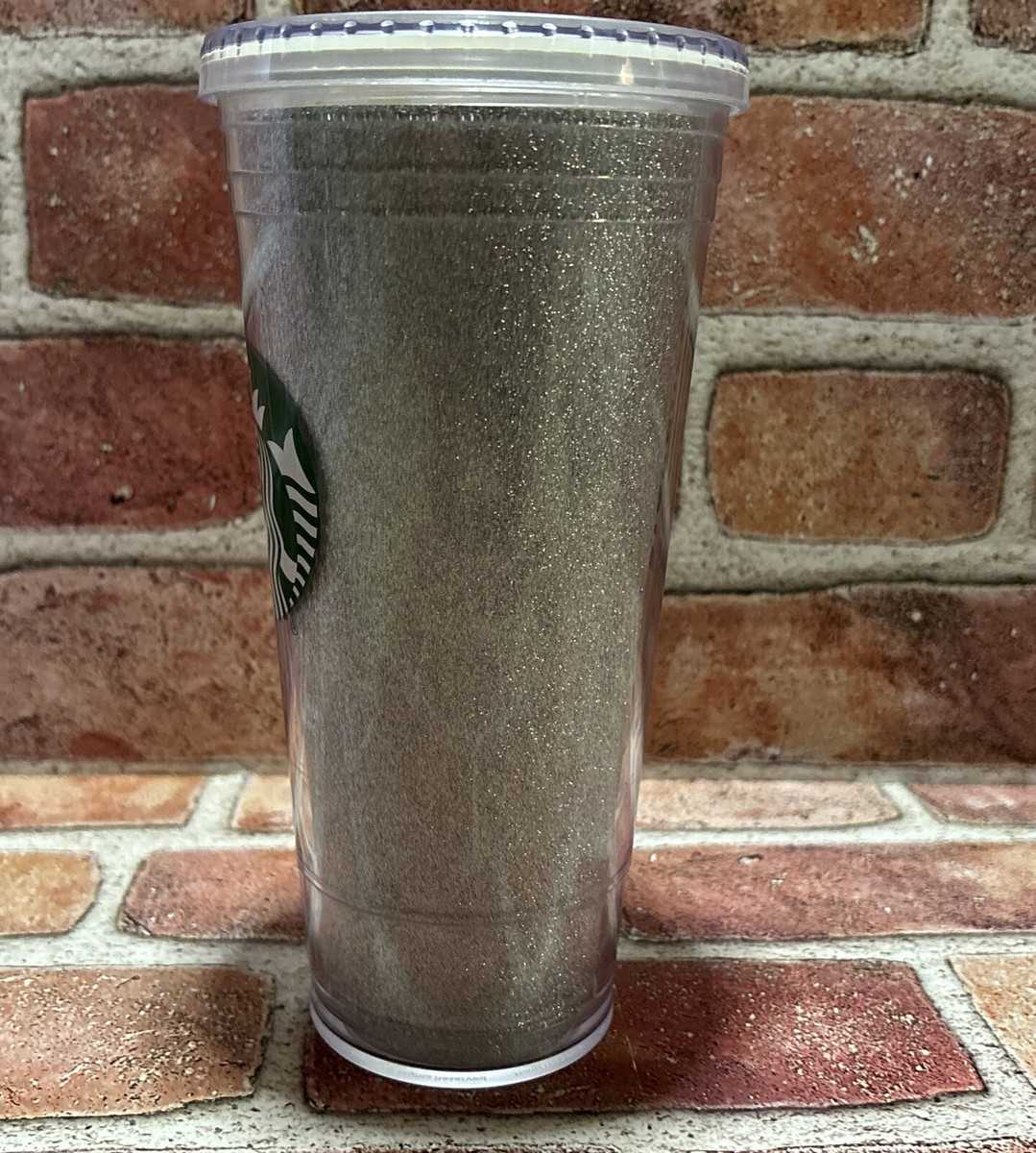 Starbucks Silver Sparkle Glitter Tumbler 20oz Coffee 2016