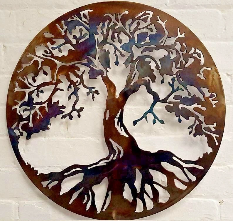 Extra large Tree of life metal wall art patina finish wall decor  24" diameter - Image 2 of 4