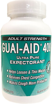 400 GUAI-AID 400mg, Mucus Relief Guaifenesin, Dye-Free  Fast Acting Caplets 