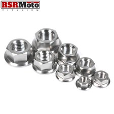 Titanium Hex Flange Nuts M5 M6 M7 M8 M10 M12 - 0.8 1.0 1.25 1.5 Pitch