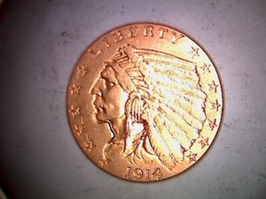 1914 $2.50 Gold Indian Head Quarter Eagle coin VERY NICE UNCIRCULA NICE STRIKE!