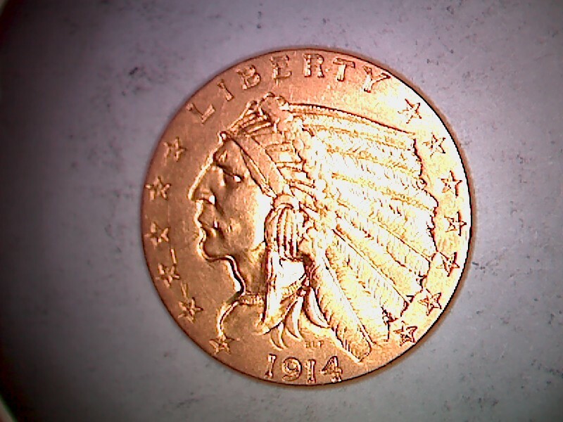 1914 $2.50 Gold Indian Head Quarter Eagle coin VERY NICE UNCIRCULA NICE STRIKE!