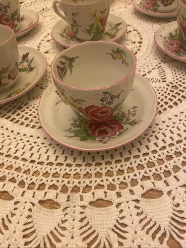 Spode MARLBOROUGH SPRAYS 2/6770N Coffee or Tea Cup & Saucer Set, 6 Available - Picture 12 of 12