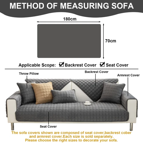 Verdicker Sofabezug Plüsch Sofakissen Karo rutschfest Sofabezug Sofa Handtuch USA - Bild 4 von 46