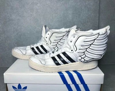 US 7.5 - Baskets Adidas Jeremy Scott JS Wings 2.0 blanc noir G19589 avec boîte - Photo 1/4