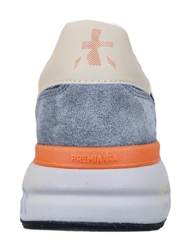 Premiata men's shoes sneaker suede fabric MICK_7245 grey-orange - Picture 2 of 7