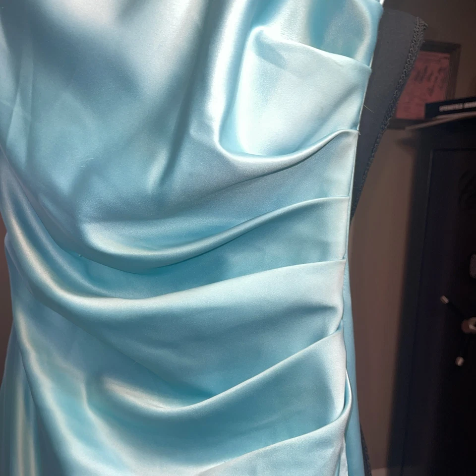 Vintage DEB Prom Pageant Special Occasion Strapless Teal Blue - Image 3 of 4