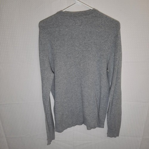 Lucky Brand Herren L grau Waffelstrick Henley Hemd 3-Knopf Langarm ohne Etikett - Bild 3 von 5