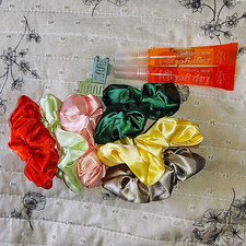 Satin Hair Scrunchies Set, Multicolor Assorted Colors for Women, All Hair Types