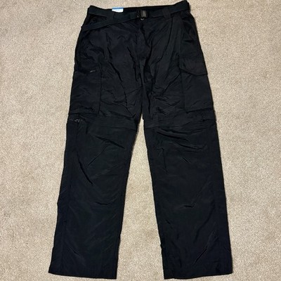 NWT Columbia Silver Ridge Convertible Pants Black Nylon UPF Hiking Mens 32x30