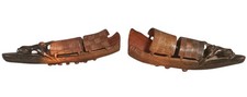 Pair 19th Century Antique Hand-Carved Asian Fisherman Figures