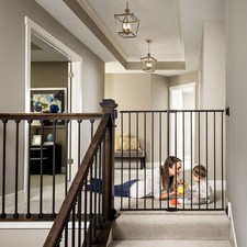 Extra Tall Baby Safety Gate Stairways  Hallways 38 Inch Tall Black