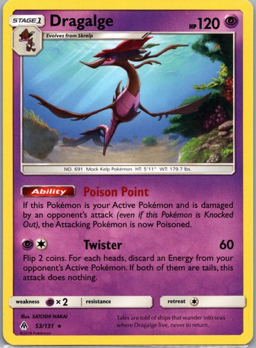 Pokemon Dragalge SM - Forbidden Light 53/131 Lightly Played
