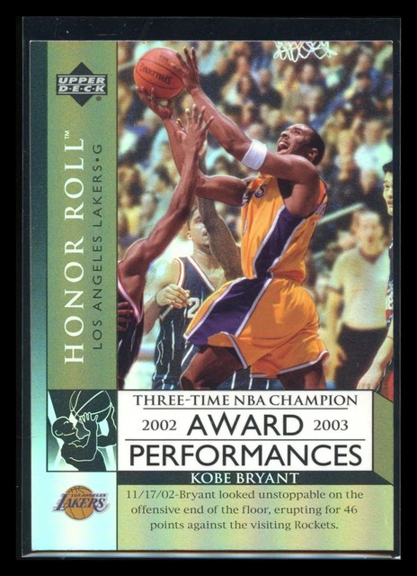 2002 Upper Deck Honor Roll Award Performances #AP1 Kobe Bryant