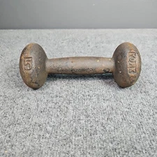 Vintage York Bun Head Metal Iron Dumbbell  5 Lbs Bodybuilding