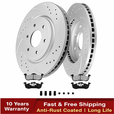 Rear Drilled Disc Brake Rotor Brake Pad for 2007-2017 Ford Expedition Navigator