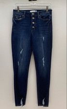 KanCan Womens Blue Denim Dark Wash Pockets Skinny Jeans Size 9/28