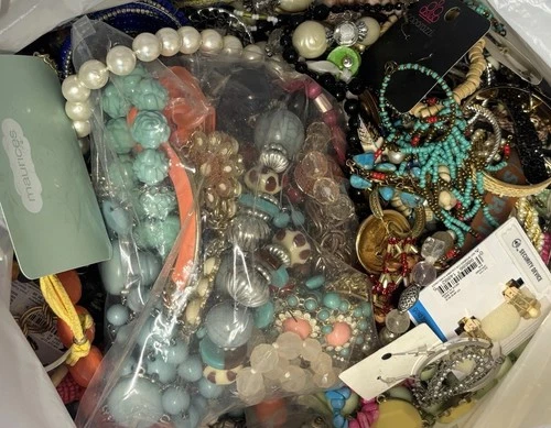 18.7 lbs Vintage Costume Jewelry Lot Rhinestone Bead Craft Untested Mixed