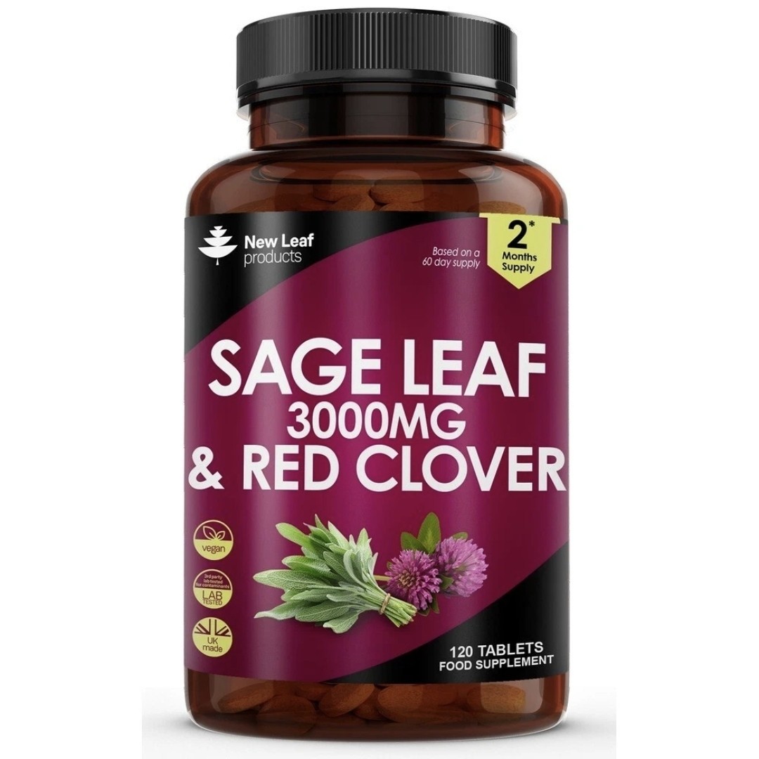 New Leaf Product Sage Leaf & Red Clover Tablets For Menopause - 120 Potent 3000Mg Vegan - Image 3