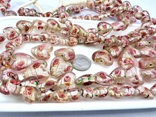 158 Pcs Bulk Lot Pink Foil Puffed Heart Beads 3 Sizes 10-18mm Jewelry Making G