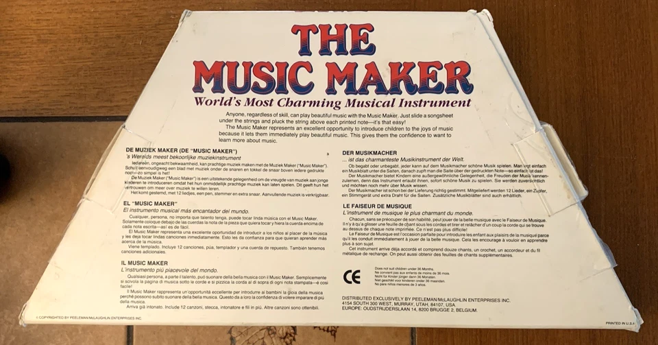 The Music Maker Melody Lap Harp/Zither w 18 Song Sheets VGC w Tuner, String, Pic - Image 3 of 4