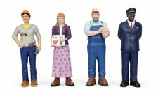 Vintage Lakeshore Learning Community Block Play People Figures 5" Lot of 4