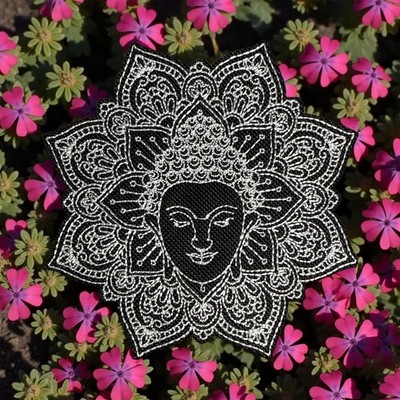 Buddha Lotus Mandala Embroidery Patch 4'' X 4''