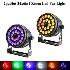 24x6in1 RGBWA UV LED PAR Light Zoom DMX512 Master/Slave Sound Control Stage 2PCS