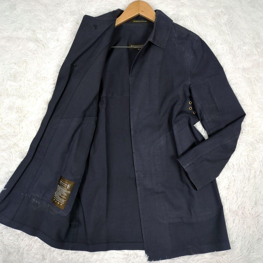 MACKINTOSH M Duncan Rubberized Trench Coat Navy Water
