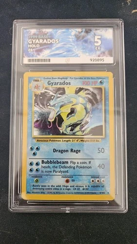 Pokemon TCG Holo Gyarados 6/102, Base Set, WOTC 1999, ACE 5