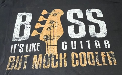 Bass Guitar Shirt Mens Extra Large Black Graphic Music Tee Cool Funny Musician - Picture 2 of 5