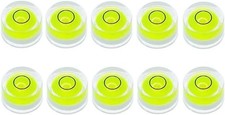 10Pcs Small Circular Bubble Level 10x6mm Mini Round 10x6mm, Green, Yellow