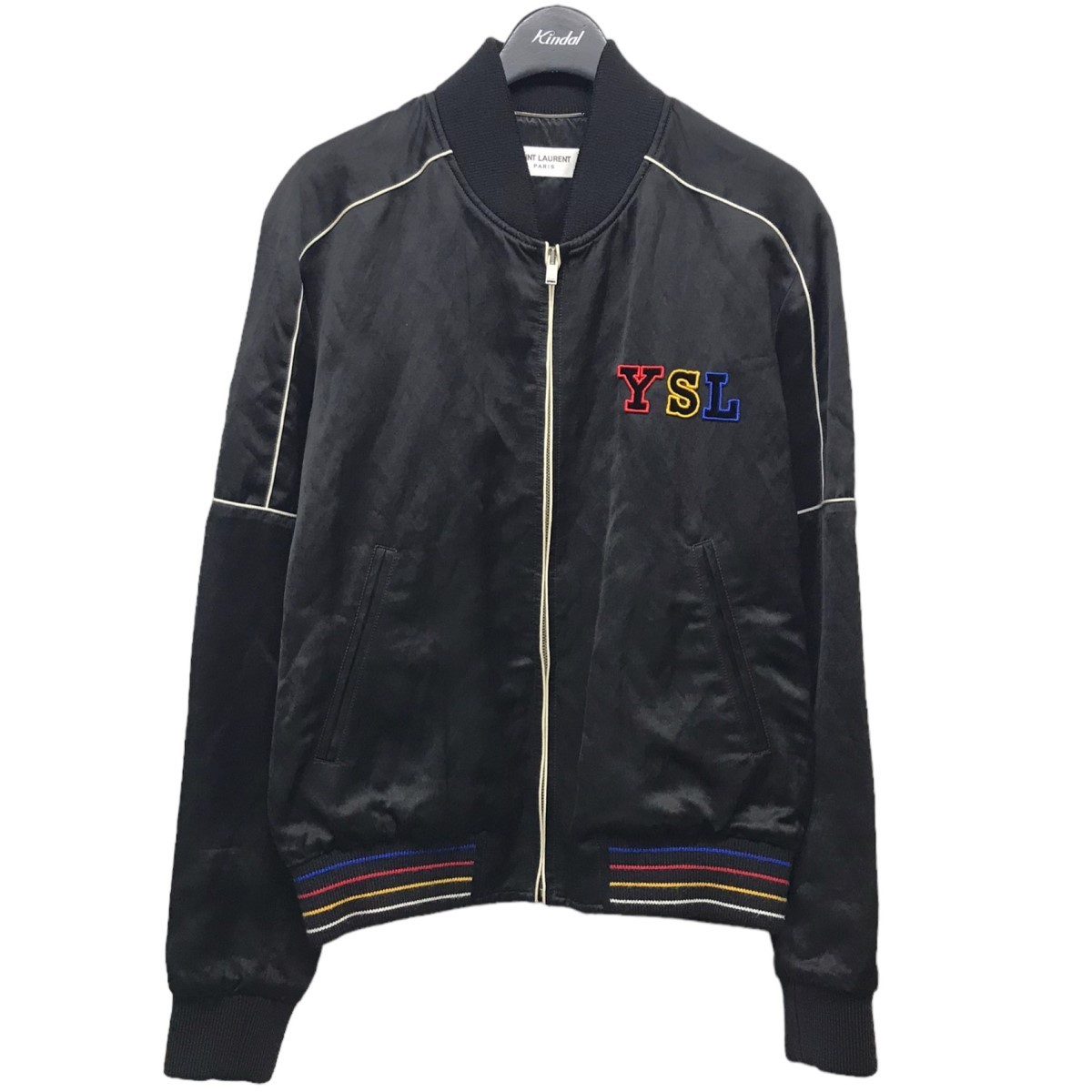 Giacca Saint Laurent in raso Teddy nera taglia 42 usata