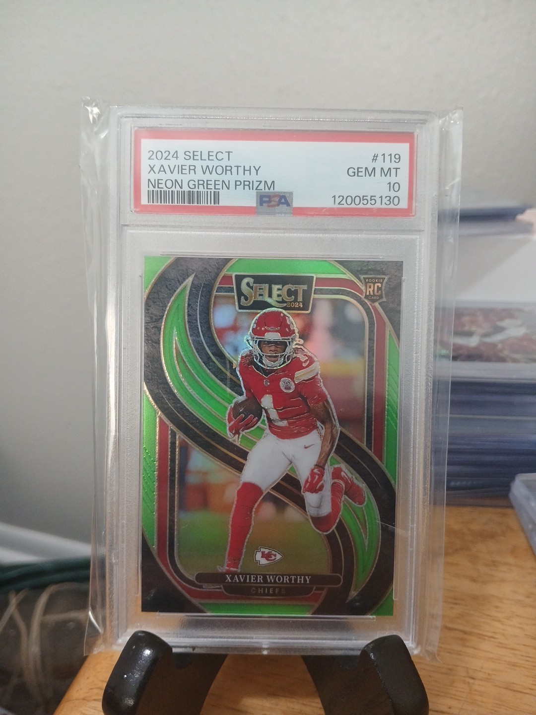 2024 Panini Select Xavier Worthy Rookie Premier Lime Green Prizm /49 RC psa 10!!